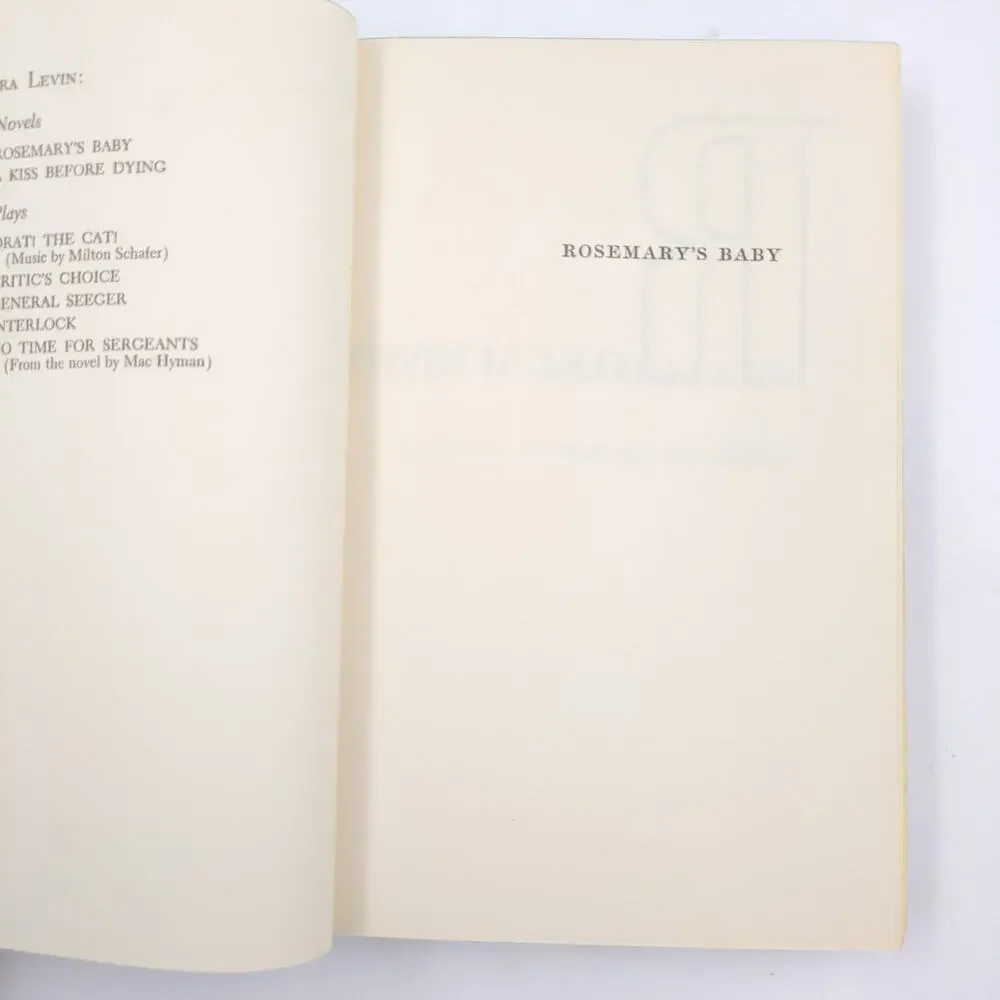 Rosemary's Baby Ira Levin 1967 Book Club Edition Horror Suspense Random House HC